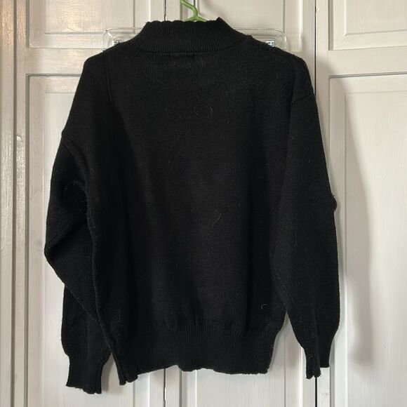 VIntage Koret black sweater with crochet applique - Size M - Picture 4 of 6